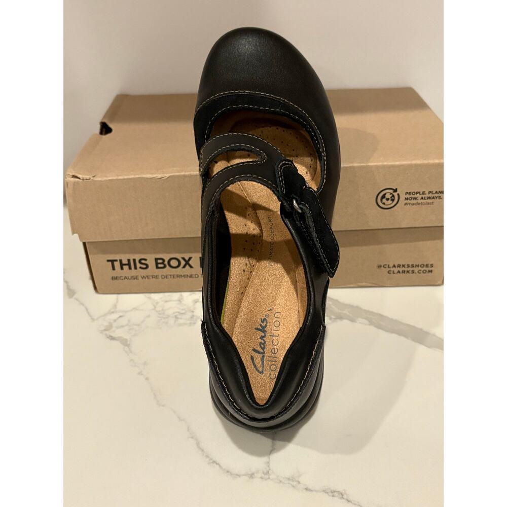 Clark’s Roseville Jane‎ Black Combi Women’s Mary Janes Flat Sole Women’s 7 NWB - Picture 7 of 7